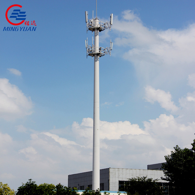 Radio Antena Monopole Menara Telekomunikasi Berdiri Sendiri Tiang Baja Galvanis Tegak