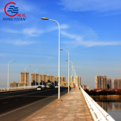 Tiang Lampu Jalan Surya Stainless Steel Berbentuk Y Dengan Lengan Ganda Dicat Galvanis