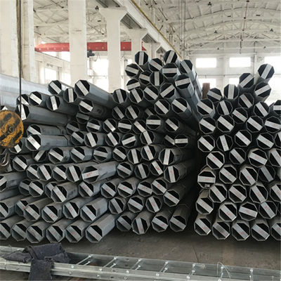 hot dip galvanis oktagonal tiang listrik tiang utilitas logam tiang baja tubular