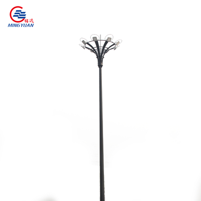 15-55m Tiang Tinggi Solar Street Light Q235b Tiang Galvanis Dengan Sistem Pengangkatan Otomatis