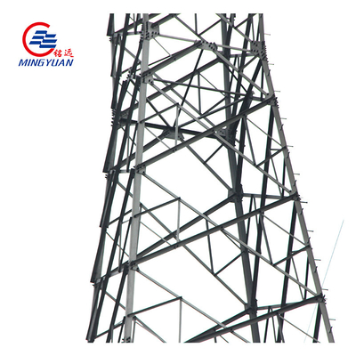 Q345b Galvanized High Voltage Power Tower Saluran Transmisi Hot Dip