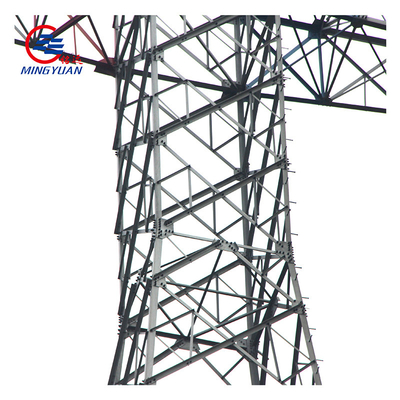 Q345b Galvanized High Voltage Power Tower Saluran Transmisi Hot Dip