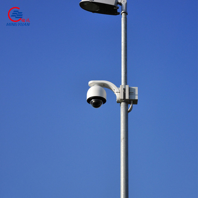 Lampu Kamera CCTV Galvanis yang Dicelupkan dengan Panas Tiang Keamanan Kerucut