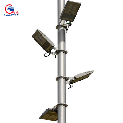 6m 8m CCTV Steel Pole 10m Q235 Hot Dip Galvanized Single Arm Telescopic Untuk Pemantauan