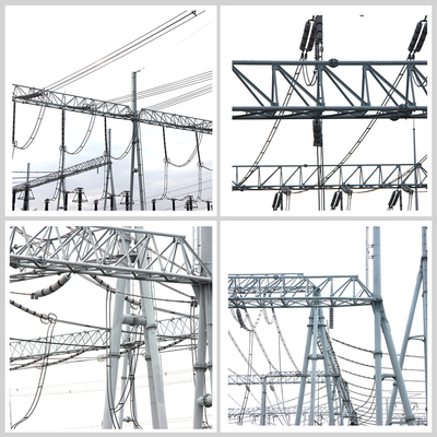 Angle 220kv Gardu Struktur Gantry Tower Transmisi Kereta Api