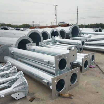 Hot Dip Galvanized Substation Steel Structures Steel Gantry Electric Pole Untuk Transmisi Listrik