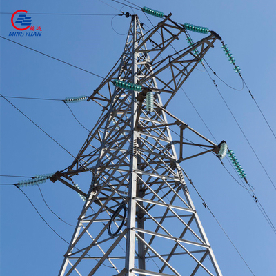 Q355b Menara Tenaga Listrik Tegangan Tinggi Galvanis Lattice 220kv Saluran Transmisi