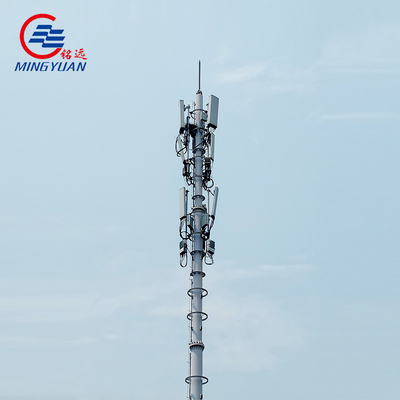 Radio Antena Monopole Menara Telekomunikasi Berdiri Sendiri Tiang Baja Galvanis Tegak