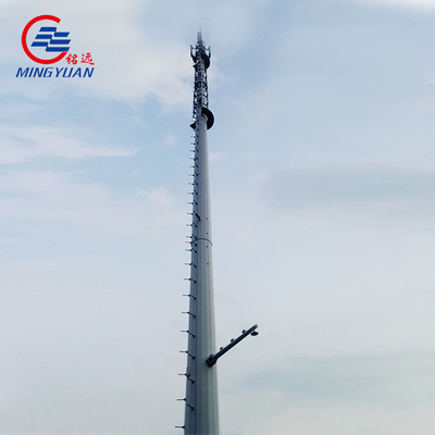 Radio Antena Monopole Menara Telekomunikasi Berdiri Sendiri Tiang Baja Galvanis Tegak