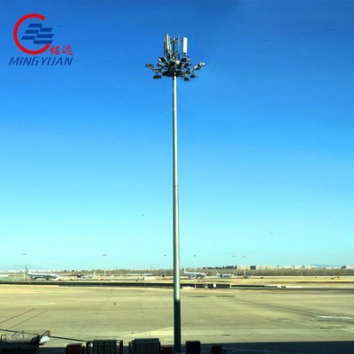 Tiang Penerangan Tiang Tinggi Baja Galvanis LED Solar Street Lamp Polygonal Conical Octagonal