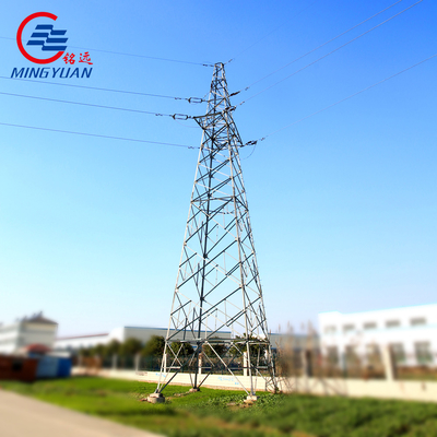 132kV Utilitas Baja Menara Kisi Transmisi Listrik Monopole Tubular Galvanis