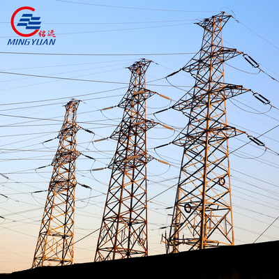 132kV Utilitas Baja Menara Kisi Transmisi Listrik Monopole Tubular Galvanis