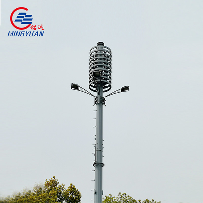 GR65 SS400 Baja Galvanis Menara Sudut Telekomunikasi Segi Delapan Poligonal Tubular