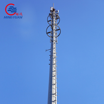 GR65 SS400 Baja Galvanis Menara Sudut Telekomunikasi Segi Delapan Poligonal Tubular