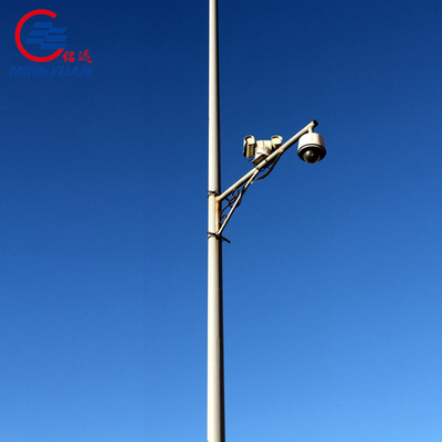 Camera Mounted CCTV Steel Pole Galvanized Security Monitoring Metal Octagonal Utility