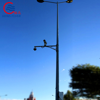 Camera Mounted CCTV Steel Pole Galvanized Security Monitoring Metal Octagonal Utility