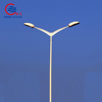 Tiang Lampu Jalan Surya Stainless Steel Berbentuk Y Dengan Lengan Ganda Dicat Galvanis