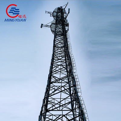 60 ft Telecom Polygonal Pole Tower 4 Leg Angular Telecom Tower Gsm Steel Tower Dengan Aksesoris