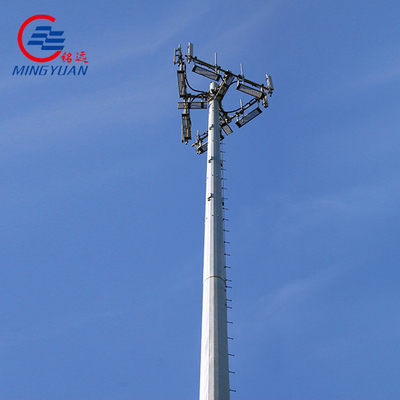 60 ft Telecom Polygonal Pole Tower 4 Leg Angular Telecom Tower Gsm Steel Tower Dengan Aksesoris