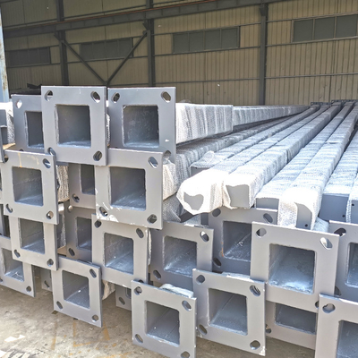 Tiang Baja CCTV Tapered Kerucut Hot Dip Galvanized 10m Kamera Keamanan