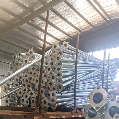 Tiang Baja CCTV Tapered Kerucut Hot Dip Galvanized 10m Kamera Keamanan