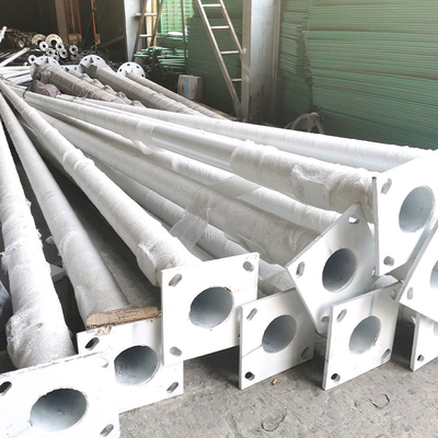 Tiang Baja CCTV Tapered Kerucut Hot Dip Galvanized 10m Kamera Keamanan